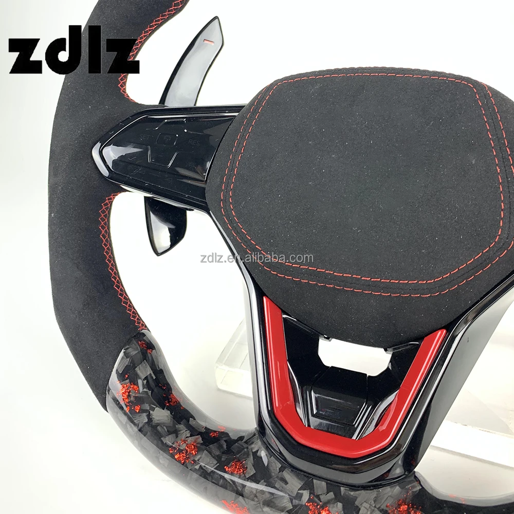 2019 2020 2021 2022 2023 for Volkswagen VW Golf MK8 Golf 8 Customized LED Forged Carbon Fiber Steering Wheel with Shift Paddle
