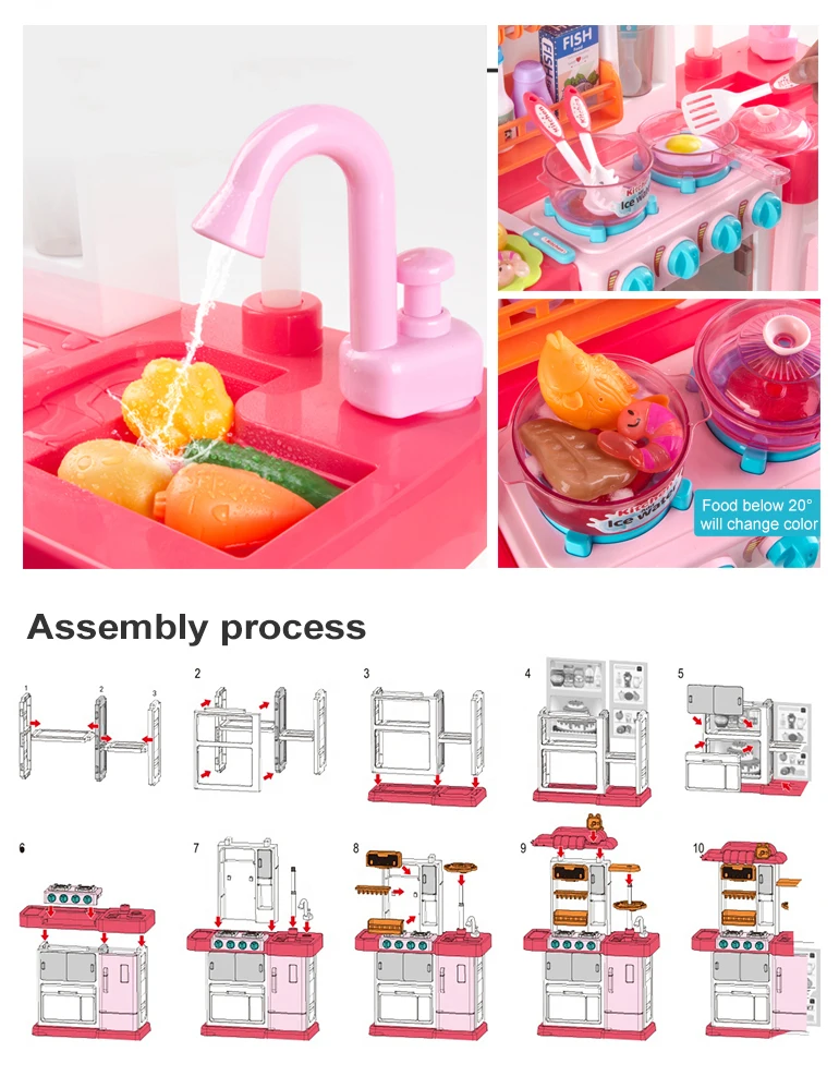 Boy and girls pretend play house multifunctional baby kitchen toy