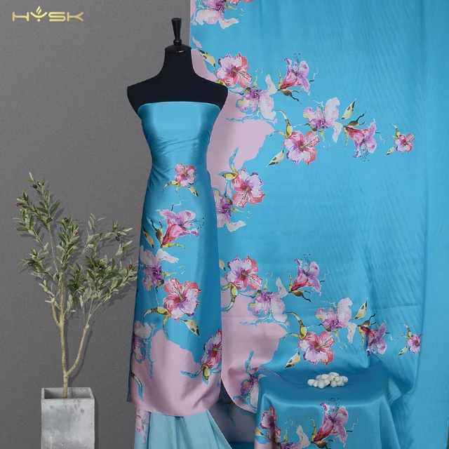 titissu en soie price per meter of textile raw material manufacturer 100%  mulberry silk satin fabric for robe clothing  dresses