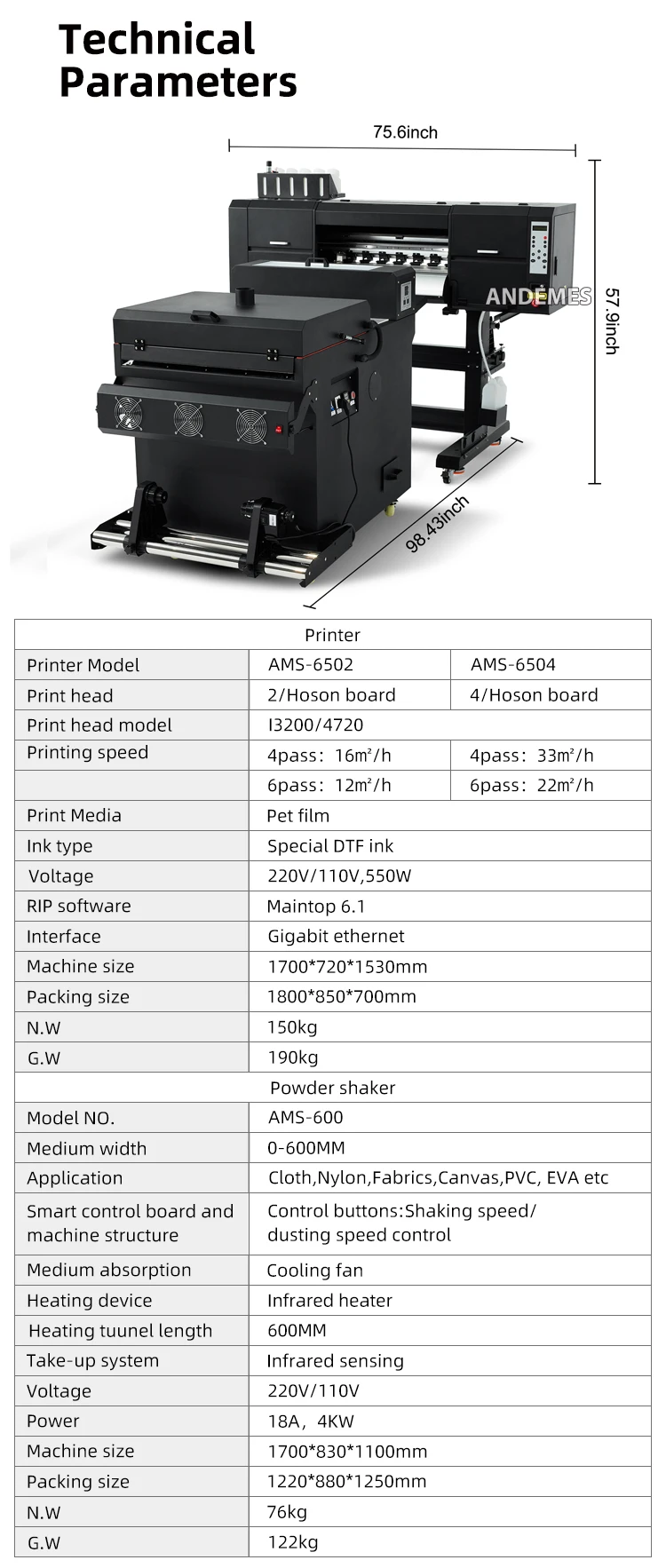 24 Inch DTF Printer with Dual I3200 Heads and 600mm Print Width for High-Speed DTF Printing