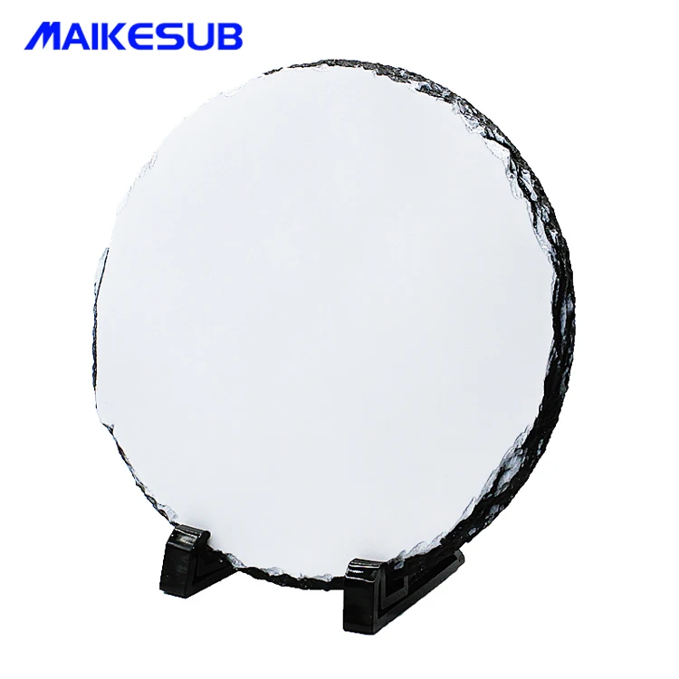 Customized round Shape Rock Slate Photo Frame Sublimation Blank Picture Display Frame