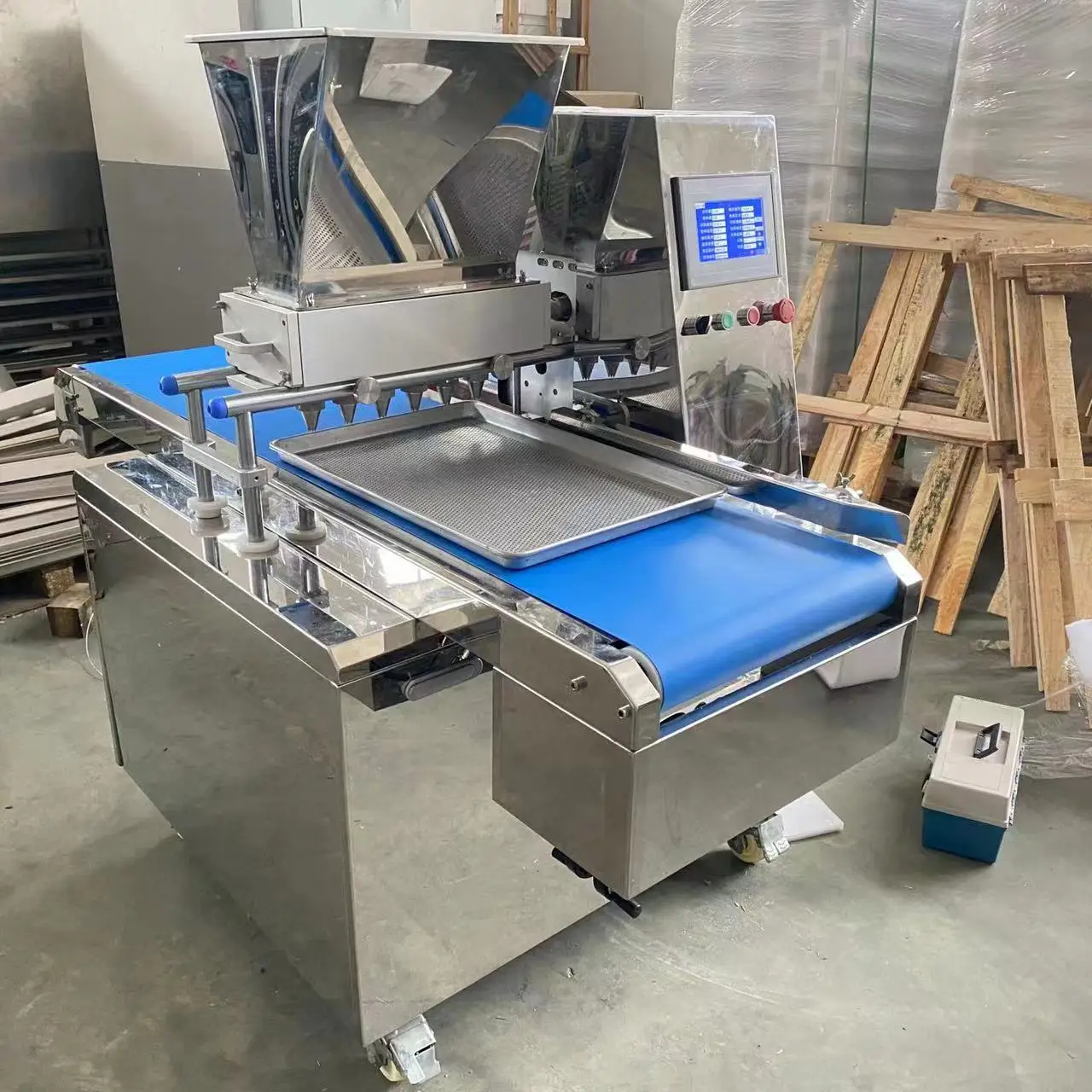 Biscuit Cut Maker Biscuit Square Shape Machine Soft Cookie Dough Ball Make Process Stamping Extruder