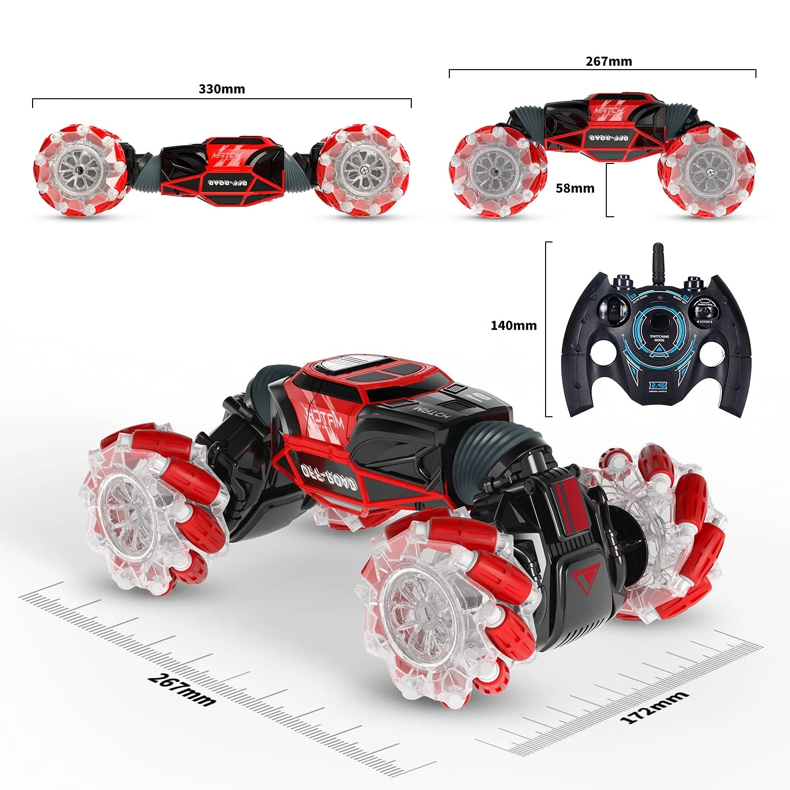 New Type Popular Remote Control Double Side Stunt High Speed Toy