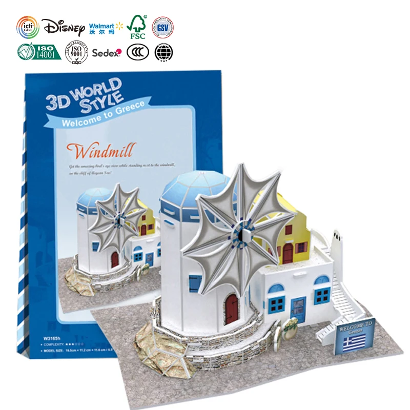 Китай OEM экологичный для печати ручной работы ремесло подарок небольшой дом мини здание DIY 3D бумага