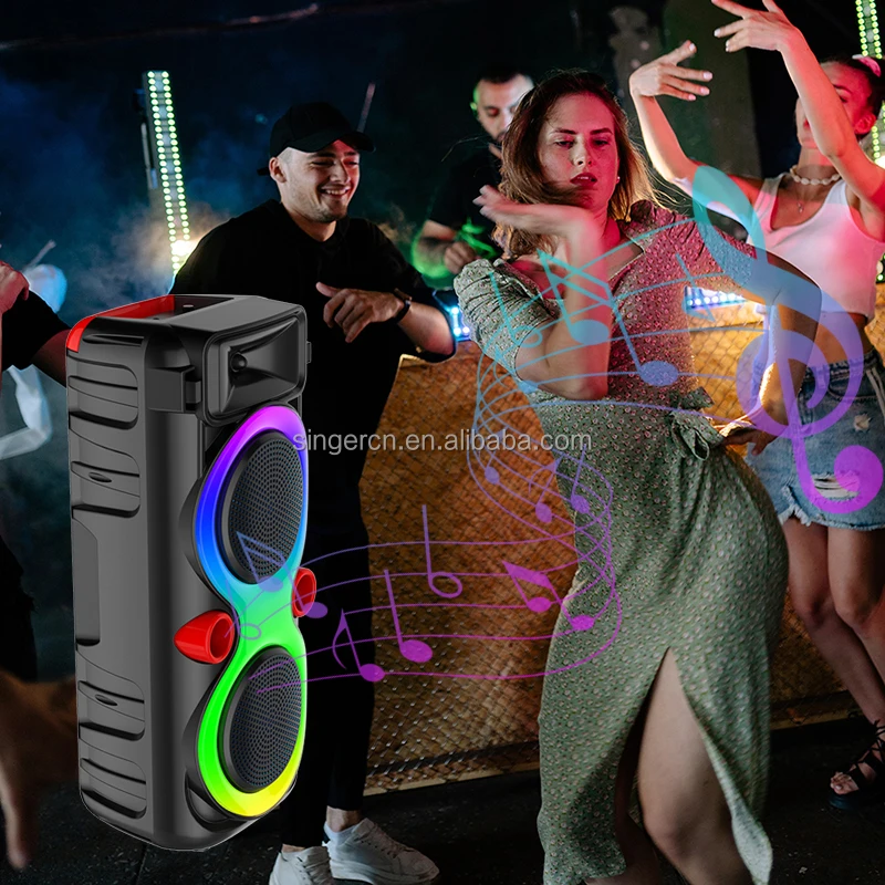 Portable Bluetooth DJ Bass Party Speaker with LED Light