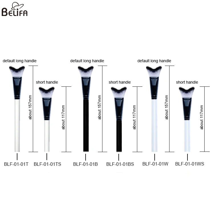 Crystal Clear Acrylic Handle Soft Fluffy Black V Shape Swoop Curved