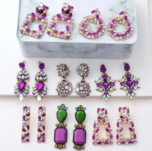 crystal diamond dangle drop earrings women full rhinestone crystal stud earring  party favor costume jewelry .png
