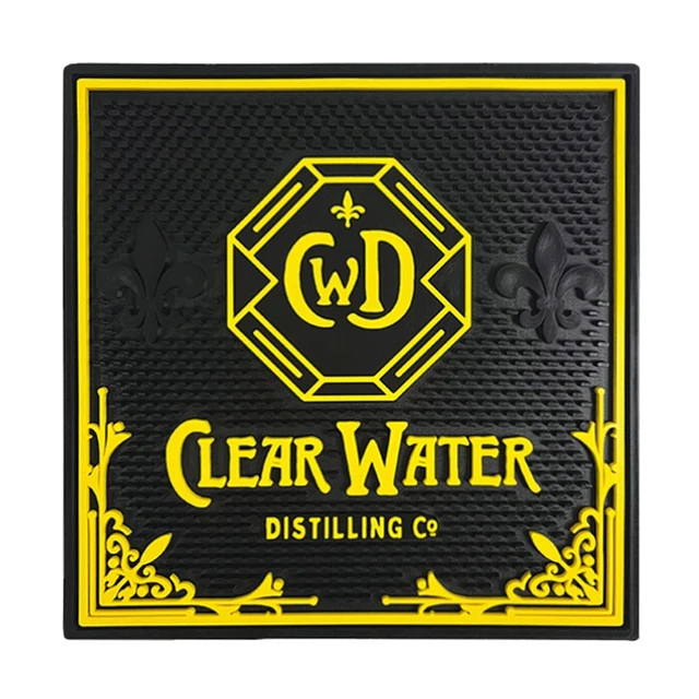 Factory Customized Privatel Label Whiskey Bar Runner Drip Non-Slip Silicone Counter Mat MOQ 1PC With Free Design