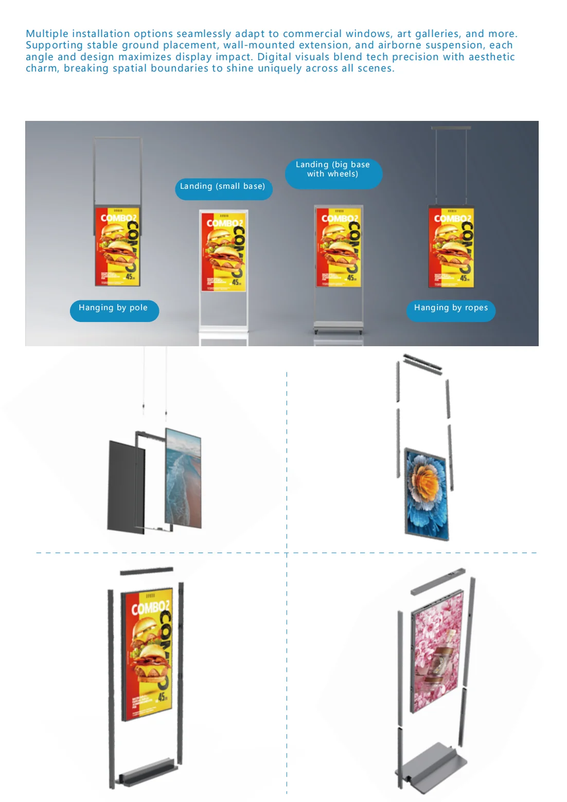 product lcd display 32 75 inch 2k4k  high brightness double sided shop window display  for shopping malls and retail stores customizable-6