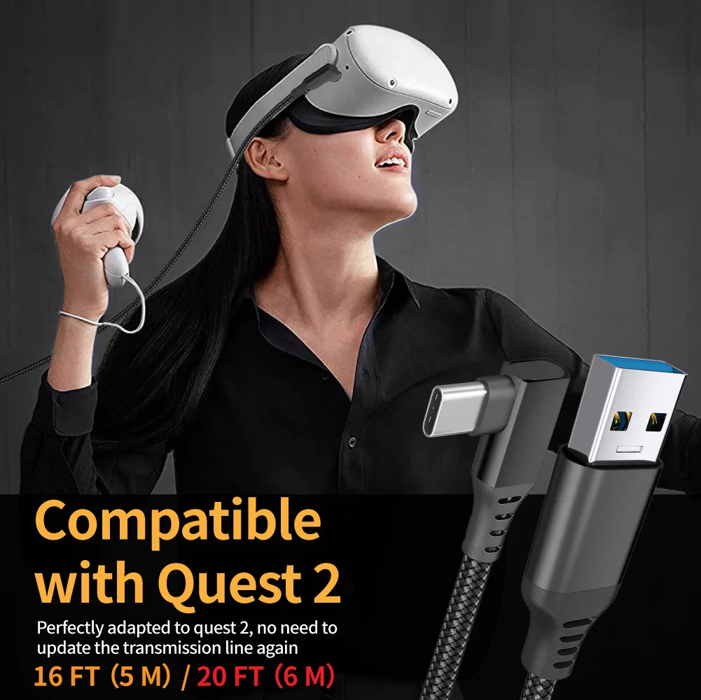 10 футов Usb 3,0 к usb 3,1 type c gen 2 5m 6m зарядный кабель для VR Oculus Quest 2 кабель