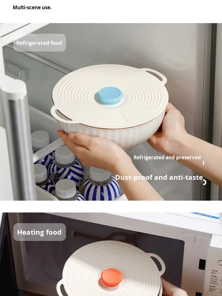 Strong Adsorption Silicone Dish Cover Splash-Proof and Fresh-Keeping Plate Cover for Microwave for Dinnerware details