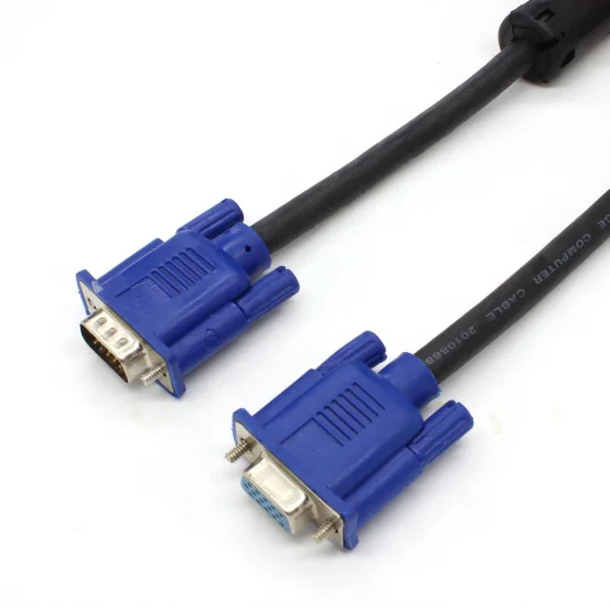 3 Meter PC Computer 15Pin VGA Male to Female M/F Cable Adapter Black E7R1 