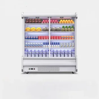 IOS Certificate Supermarket Air Curtain Cabinet Fridge Display Cooler Refrigerator Display Open Chiller for Vegetable Fruit