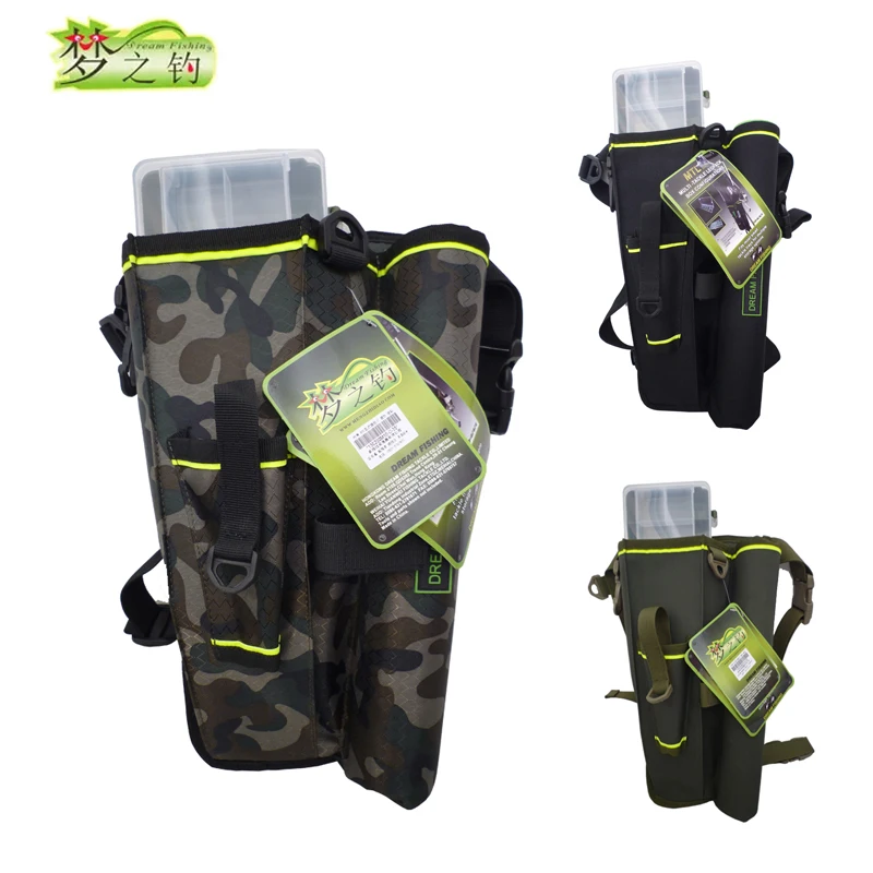 Multifunction Fishing Tackle Bag Lures Storage Bag Leg Bag Fishing Rod Case 