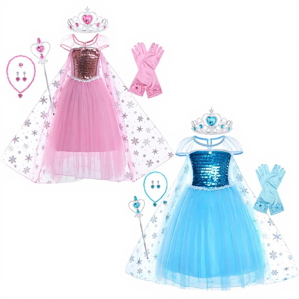 birthday princess dress Girls Princess Ball Gown Party Dress Birthday Dress with Long Sleeves Size 10 / Other