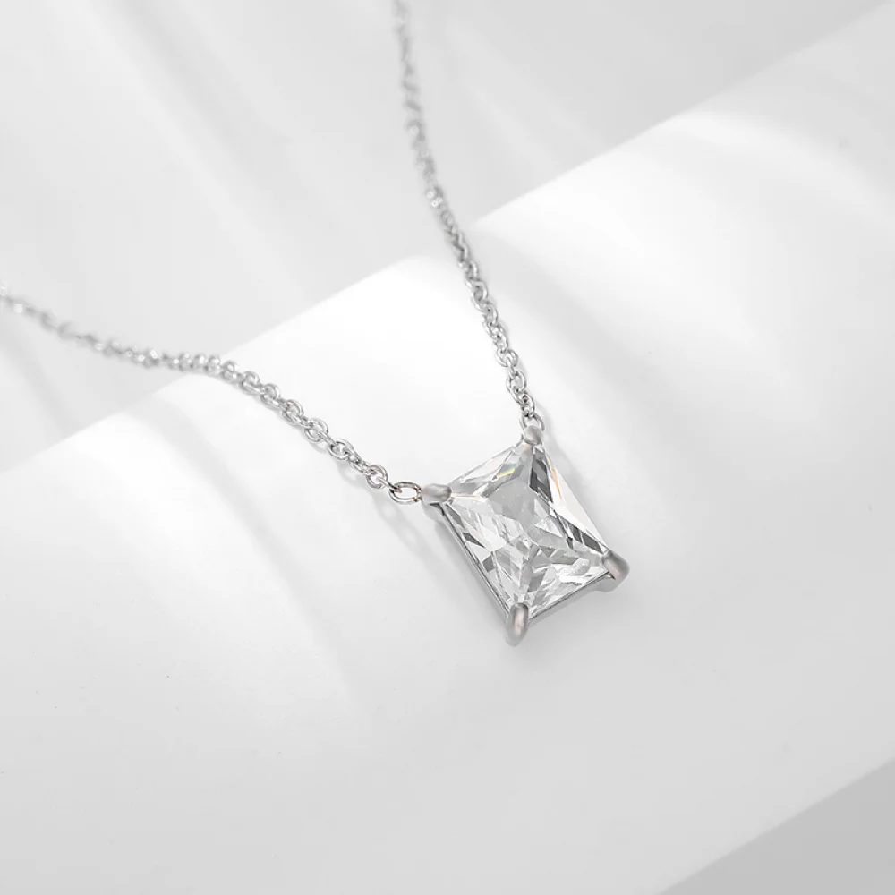 Gold Plated Zircon Necklace - Anti Tarnish Jewelry