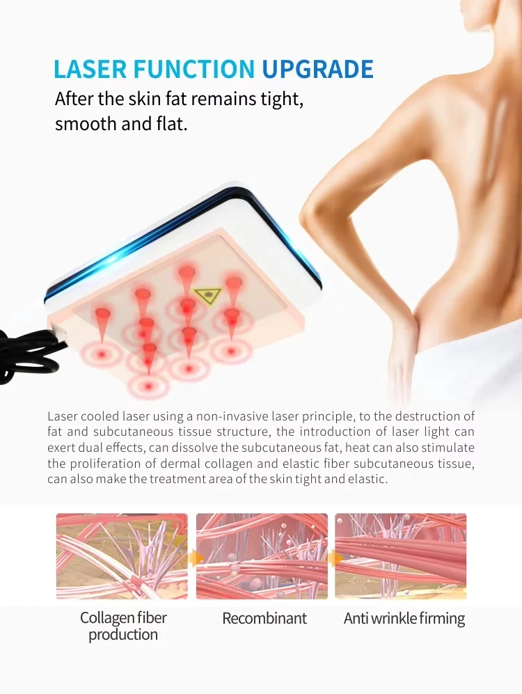 <p data-pm-slice="1 3 []">The Cryolipolysis and Body Slimming Machine is a multifunctional body contouring system designed for professional aesthetic salons, Med Spas, and beauty clinics. Combining controlled cooling, 40KHz ultrasonic cavitation, 6-polar radiofrequency (RF), and laser lipolysis in one platform, it offers multiple treatment modalities for customized body contouring services.</p> The system includes four cryolipolysis applicators—2 large, 1 medium, and 1 small—alongside dedicated cavitation, RF, and laser lipolysis attachments. With adjustable vacuum pressure of 0–80 kPa and a cooling range of -10°C to 10°C, it provides versatile configuration options for professional body treatment protocols. <strong>Key Features</strong> <ul data-spread="false"> <li>Multiple technologies integrated into one body contouring platform</li> <li>Four cryolipolysis applicators in three sizes</li> <li>40KHz ultrasonic cavitation</li> <li>6-polar RF handpiece for body contouring applications</li> <li>Laser lipolysis attachments with specified 100 mW-per-emitter output, subject to manufacturer confirmation</li> <li>Adjustable negative pressure from 0 to 80 kPa</li> <li>Dual-voltage options for different electrical markets, subject to configuration confirmation</li> </ul> Cryolipolysis Body Slimming Machine with Cavitation RF & Laser Lipolysis