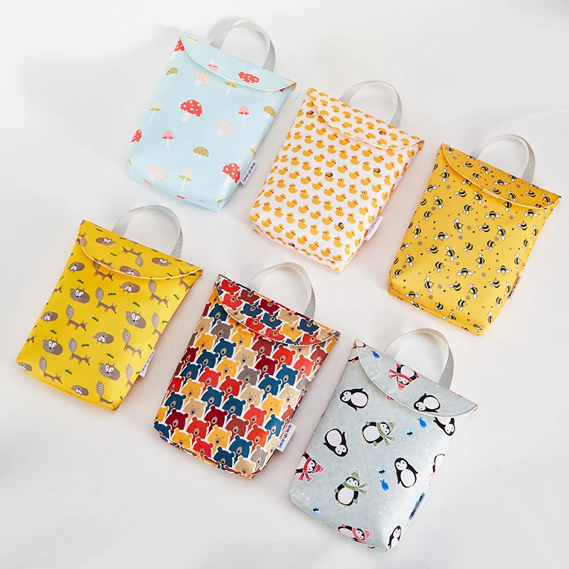 Reusable Waterproof Wet Bag With Snap Handing Nappy Bag