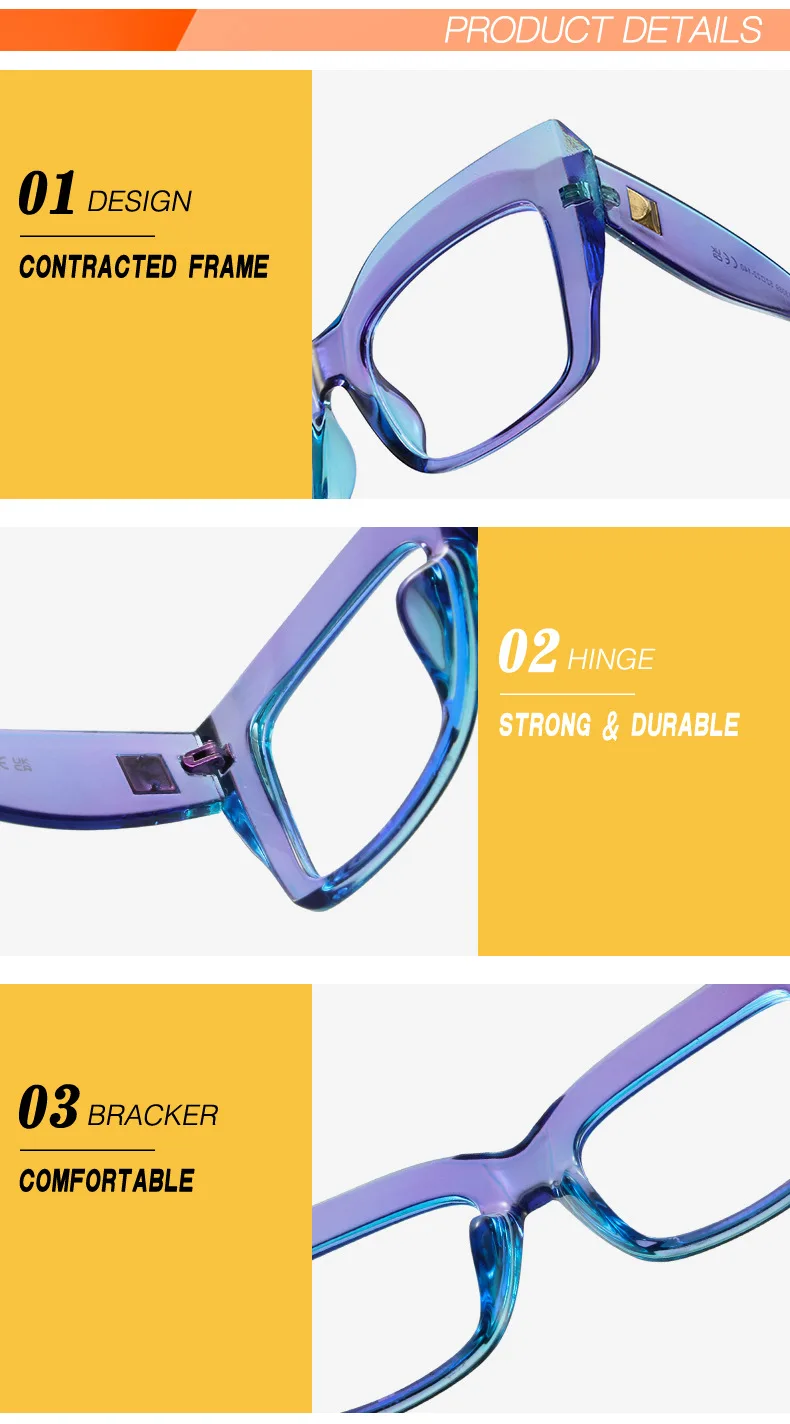 Cheapest Glass Degree Optical 2023 Gafas Grandes Para Mujer Anti Lumire Bleu Custom Frame Glasses Optic Lunettes Des Femmes