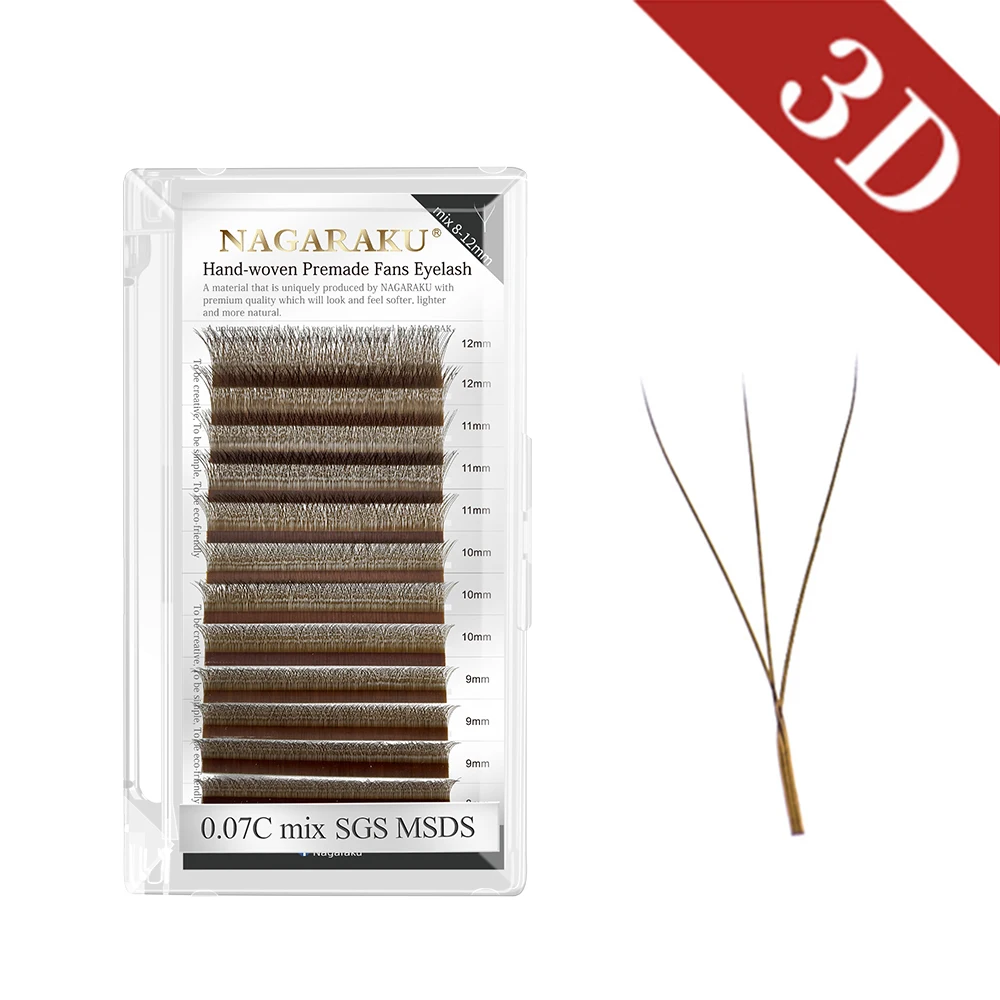 Nagaraku 3d-6d Mink Shape W Pre Made Fans Eyelash Extension Volume ...