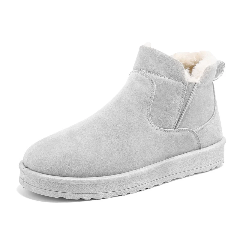 Botas De Nieve Cálidas De Ante Para Hombre,Zapatos Informales De Trabajo,Botines  Antideslizantes De Alta Calidad - Buy Hombre Zapatos De Invierno,Parte  Superior De Cuero Genuino Botas De Nieve,Tejido Elástico Superior Las  Mujeres