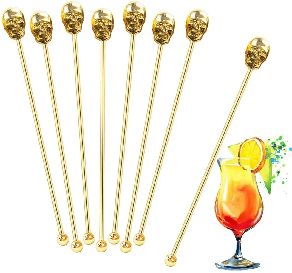 6 Pcs Cocktail Paddle Drink Stirrers, Stainless Steel Coffee Stirrers  Reusable Beverage Swizzle Stick For Bar Party Home Office