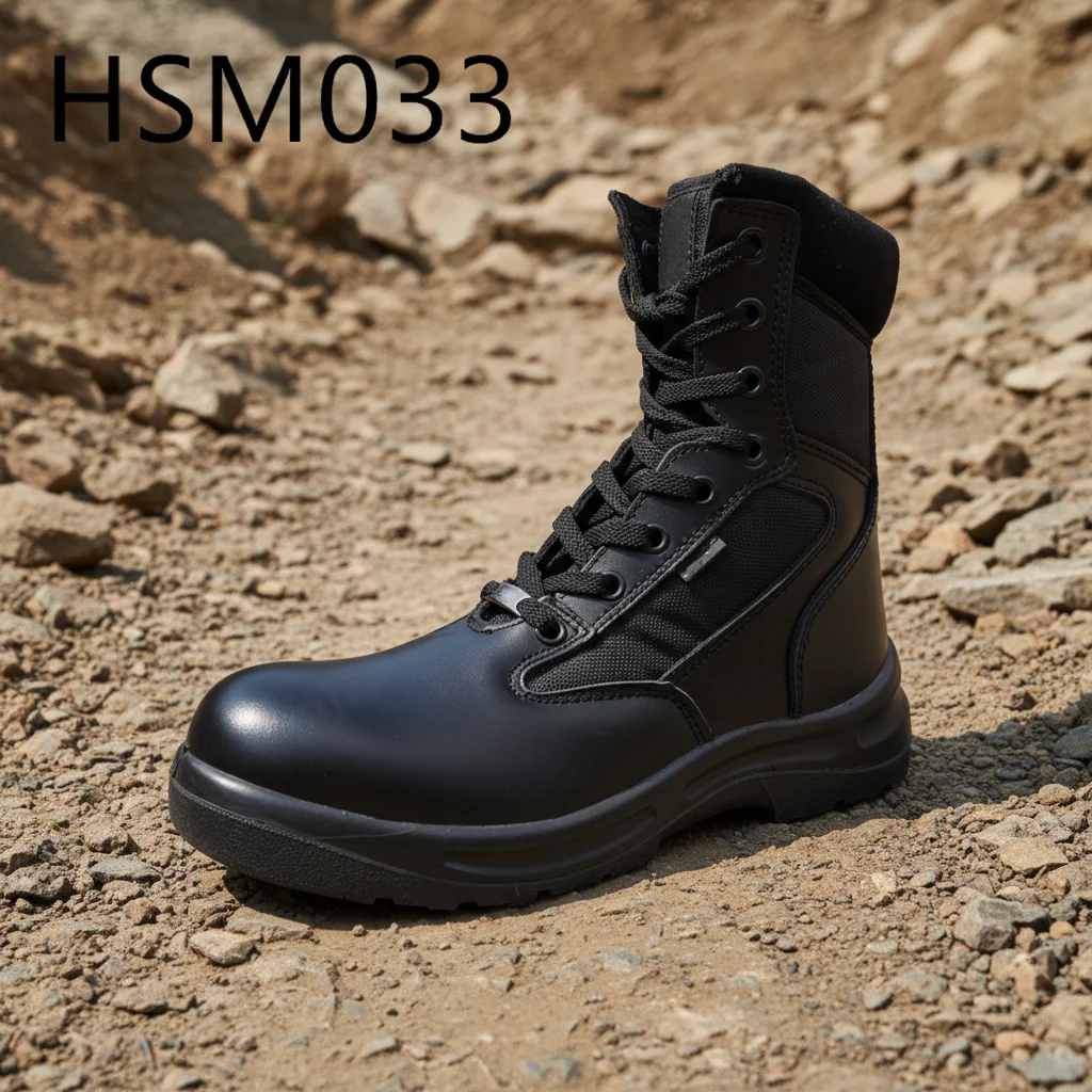 YWX,Field Training Wearable Combat Boots with Magic Tape Outdoors Explore Anti-acid Sole Black/brown Tactical Boots HSM033