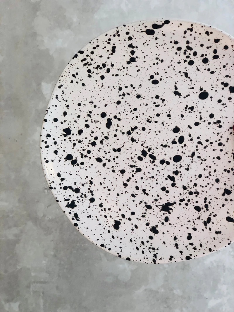 porcelain splatter paint plate irregular ceramic