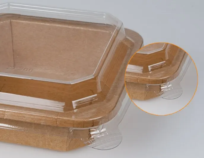 Octagonal Square Food Takeaway Packaging Box Customize Kraft Paper Box