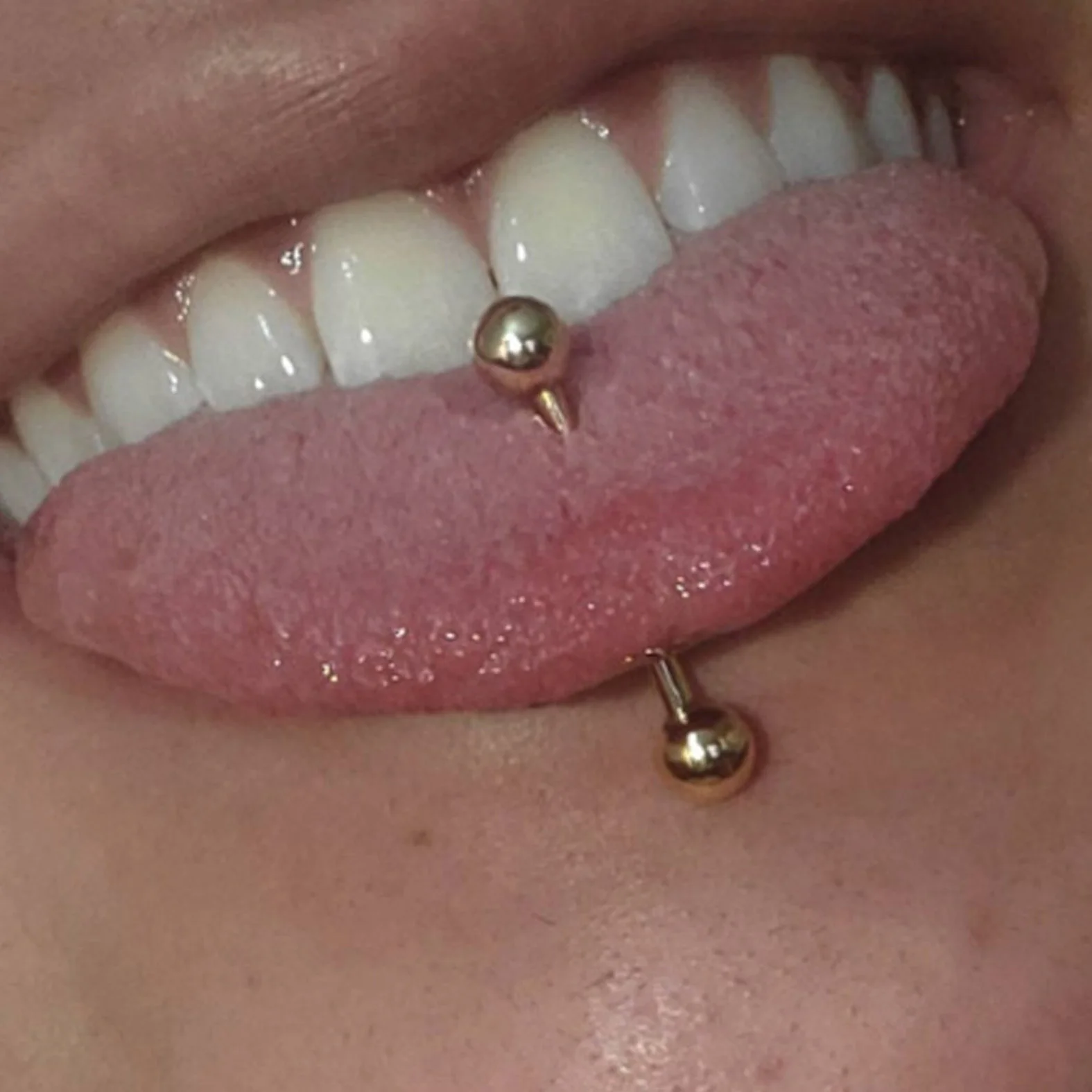 Jewelry Piercing Real Gold Tongue Ring Natural Diamonds 14k Yellow