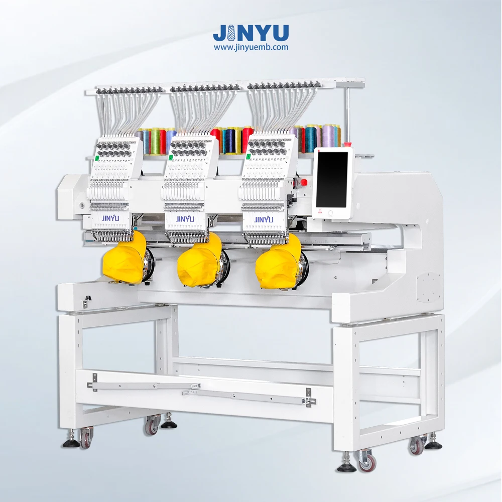 JINYU 3 Heads Embroidery Machine Machine Small Embroidery T-shirt Embroidery Machine