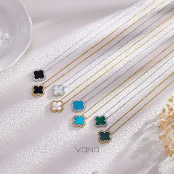 Fine Clover Jewellery Famous Brand Four Leaf Clover Designer 925 Sterling Silver Clover Necklace Bracelet Earrings Jewelry Set