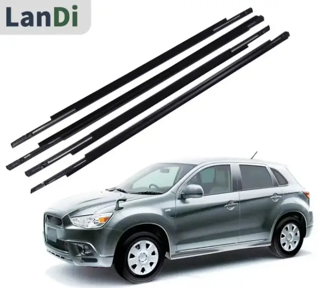 4 Pcs Car Side Window Trim Door Belt Molding Weatherstrips Seal Belt Fit for ASX 5757A244  5757A243  5727A214  5727A213
