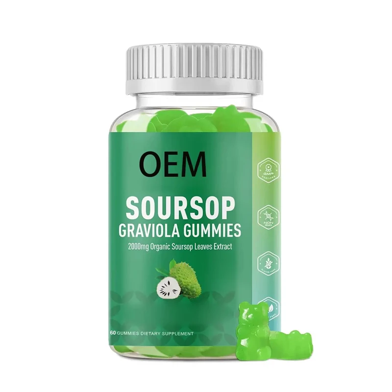 Graviola Soursop Leaves Extract Vitamin C Zinc Supplement Customizable Organic Soursop Graviola Gummies