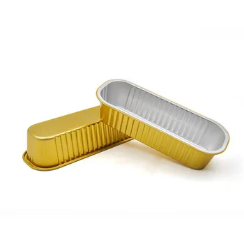 Laixin 100 Pcs 200ml Colored Disposable Baking Bread Loaf Pan Aluminum Container