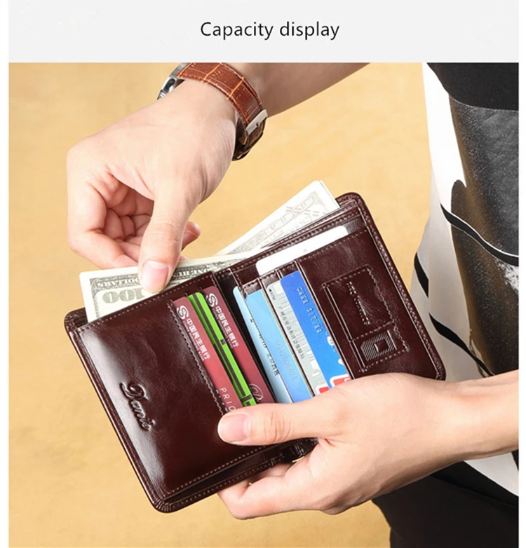 Factory Price Retro High Quality Rfid Leather Wallet Men's Antitheft
