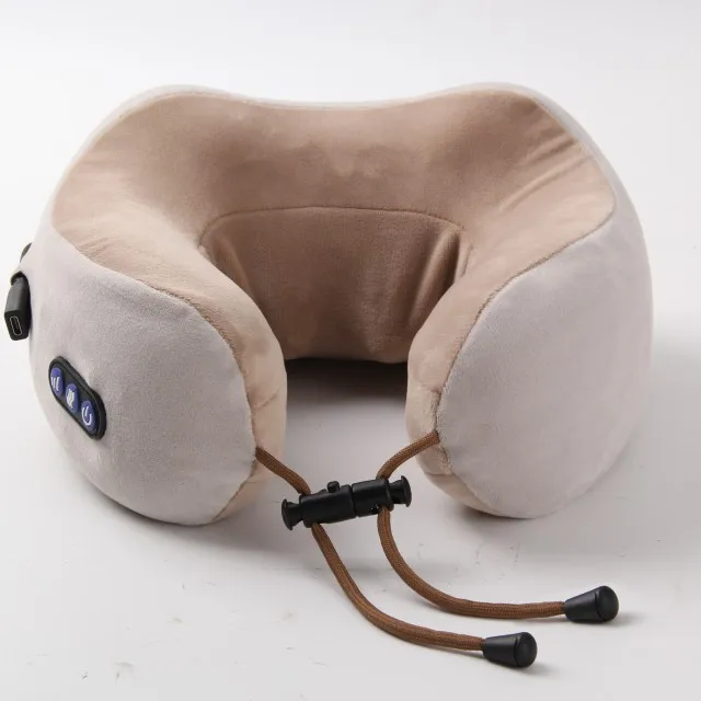 Oreiller de massage portatif sans fil en forme de U pour le cou