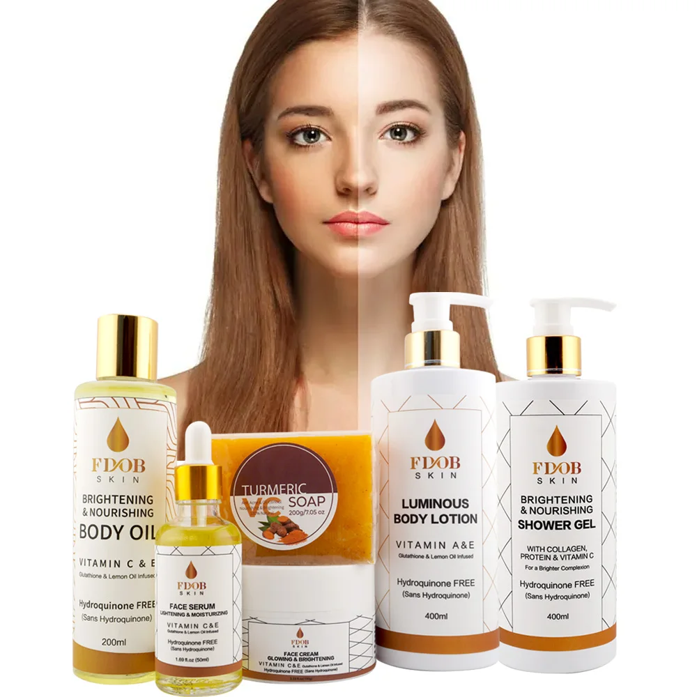 Brightening Skincare Set - Vitamin C&E Glutathione Infusion |  Hydroquinone-Free Body Oil, Lotion & Serum