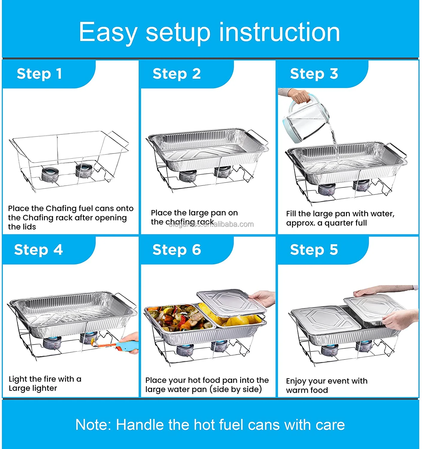 Disposable Wire Chafer Stand Chafing Rack Set With Aluminum Full ...