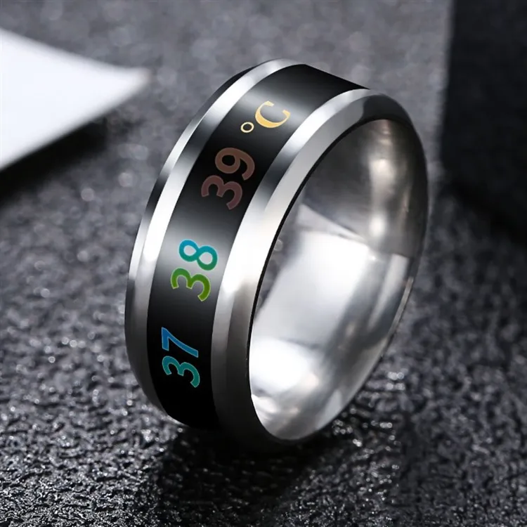 Technology Jewelry  Temperature Measuring Smart Ring Titanium Steel  Intelligent Sensor  Body Temperature Smart Ring