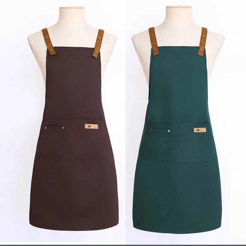 Apron Logo Fashion Unisex Adult Kitchen Restaurant Anti-Fouling Pure Cotton Sleeveless Thin Printed Words preview 2