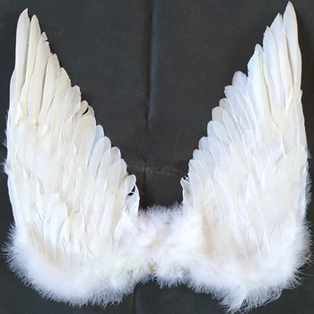 wholesale stock discount promotion Party Costumes Decorative white Feather Angle Wings