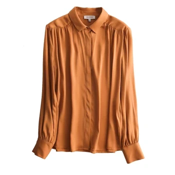 Designer Women's Silk Shirts & Blouses in Orange