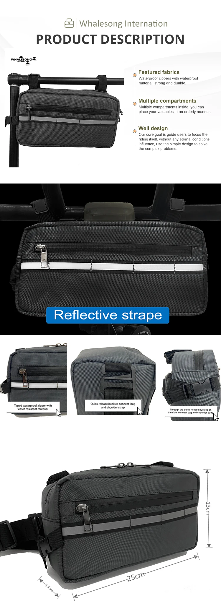 Bicycle Handlebar Bag Waterproof Foldable For Road & Mountain Bikes_voghion.com