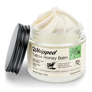 Custom Organic Nourishing Face Cream Moisturizer Whipped Beef Tallow Honey Skin Care Balm Hydrating Moisturizing Face Body