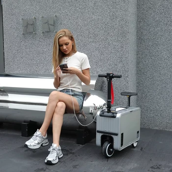 2024 New Electric Motorcycle Luggage Factory Driving 10.8kg Aluminum Electric Scooter Suitcase with 10.8kg Electric Suitcase