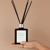 Labeled Black Square Jar Diffuser