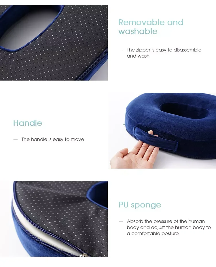 Customization Ergonomic Orthopedic Portable Memory Foam Anti-Bacteria Removable Washable Coccyx Seat Cushion for Car Office