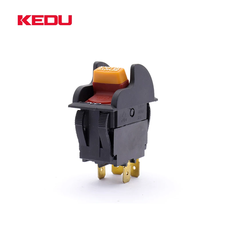 Kedu HY7 - Interruttore a pulsante industriale, 125 V/250 V AC, interruttore di sicurezza elettrico a 4 pin