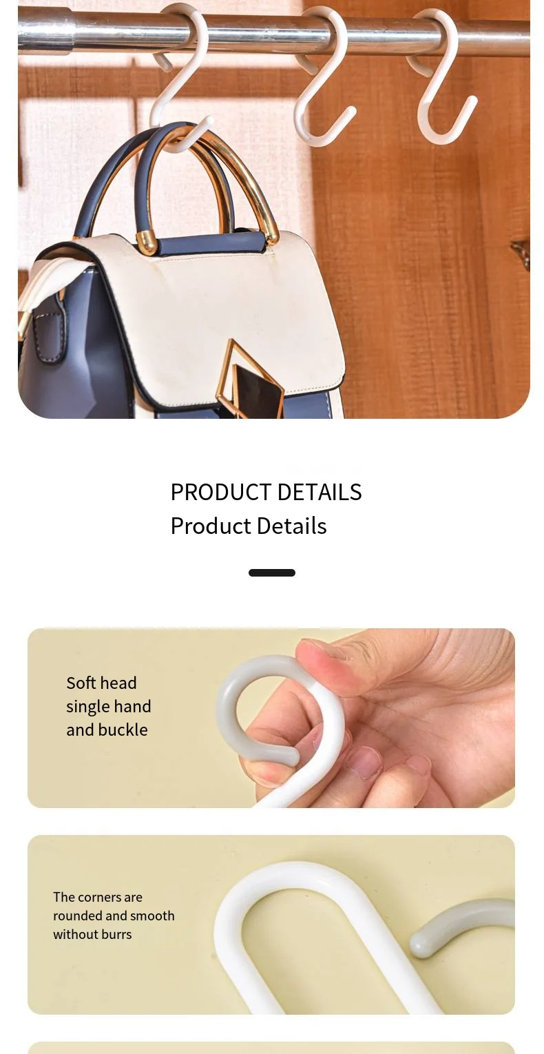 Soft head s type with clip non-punching bathroom s hook hanging clothes towel key bag kitchen anti-fall hook details